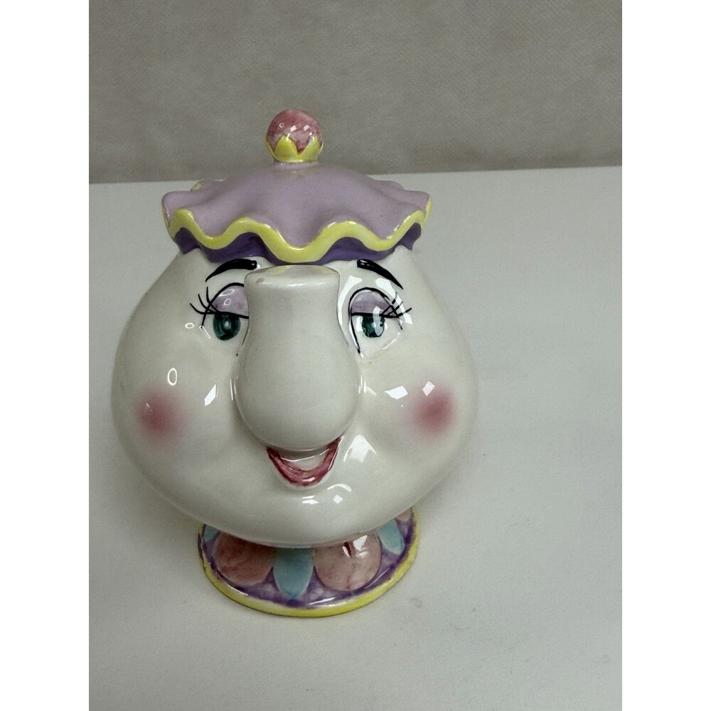 Vintage Disney Store Mrs Potts Ceramic Teapot Figurine Beauty and the Beast